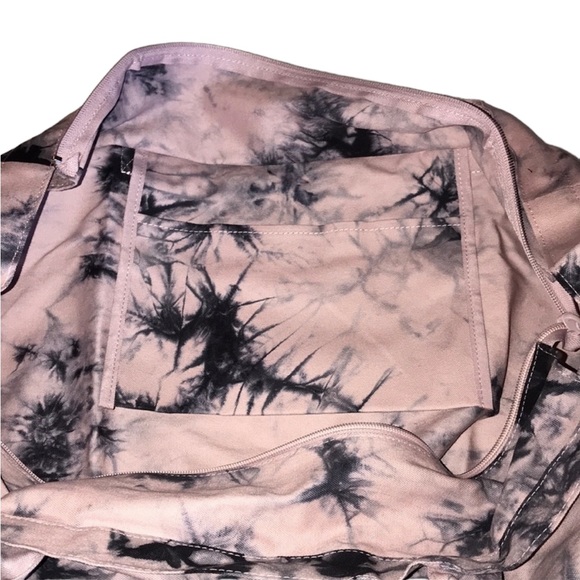 PINK Victoria's Secret XL Pink Marble Tye-Dye Logo Canvas Tote Bag - Picture 13 of 15